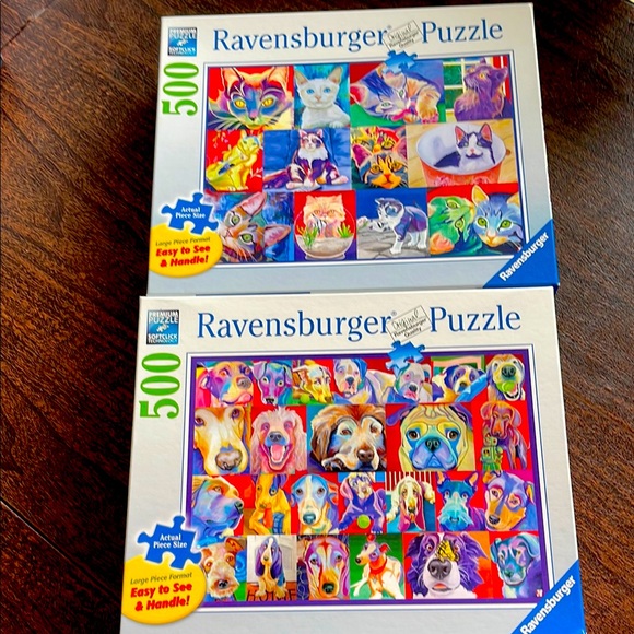 Bundle of 2 Ravensburger 500 large piece format puzzles - Picture 1 of 7